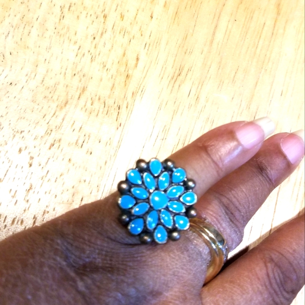 Cluster Turquoise Ring #2 - image 1